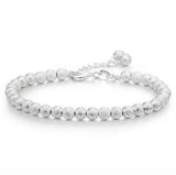 925 Silver High Round Frosted Bead Women Bracelet SZ45
