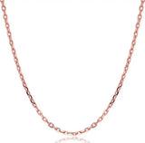 18" Platinum 925 Sterling Silver Rose O Word Short Chains Necklace