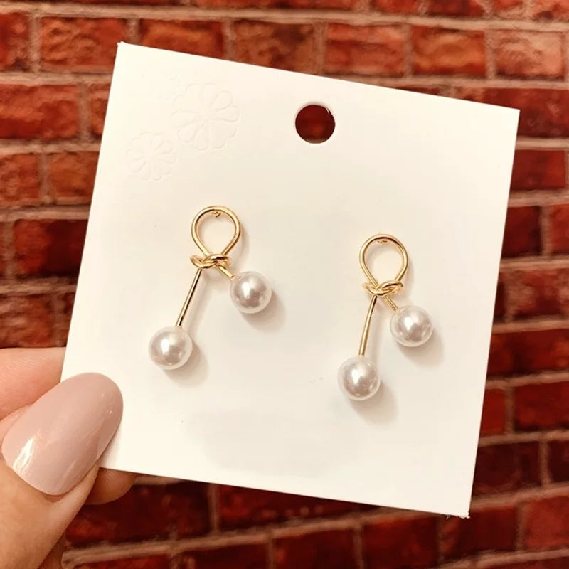 Fine Woman Girl Party Pearl 925 Silver Stud Earrings