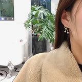 Fine Woman Girl Party Pearl 925 Silver Stud Earrings