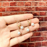 Fine Woman Girl Party Pearl 925 Silver Stud Earrings