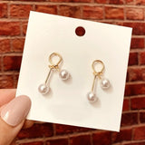 Fine Woman Girl Party Pearl 925 Silver Stud Earrings