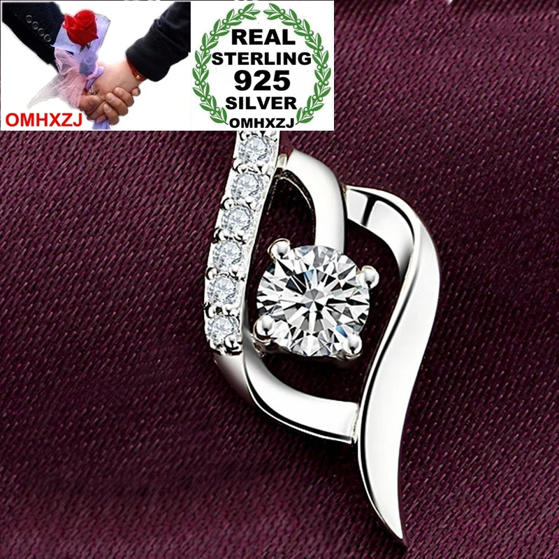 Heart Love Zircon 925 Silver Pendant PE86