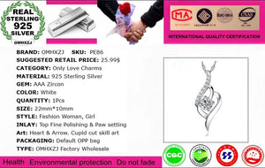 Heart Love Zircon 925 Silver Pendant PE86
