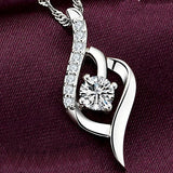 Heart Love Zircon 925 Silver Pendant PE86