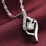 Heart Love Zircon 925 Silver Pendant PE86