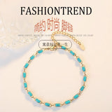 JL19 Two-Layer Eye 18KT Chain Beach Anklet