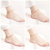 JL20 Heart Beads Anklet 18KT Chain European Fine Gift