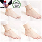 JL20 Heart Beads Anklet 18KT Chain European Fine Gift