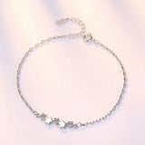 925 Sterling Silver Pentagram Zircon Bracelet Bangle