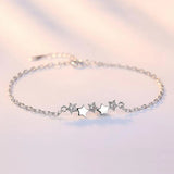925 Sterling Silver Pentagram Zircon Bracelet Bangle