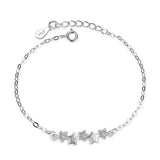 925 Sterling Silver Pentagram Zircon Bracelet Bangle