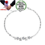 925 Sterling Silver Pentagram Zircon Bracelet Bangle