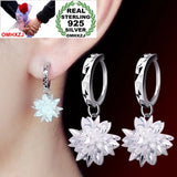 Sterling Silver Ice Flowers Women's Earrings YS173