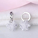 Sterling Silver Ice Flowers Women's Earrings YS173