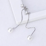 925 Silver Tassel Stud Earrings with Pearl Star Gift