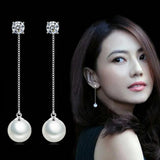 925 Silver Tassel Stud Earrings with Pearl Star Gift