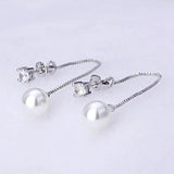 925 Silver Tassel Stud Earrings with Pearl Star Gift