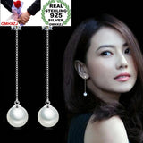 925 Silver Tassel Stud Earrings with Pearl Star Gift
