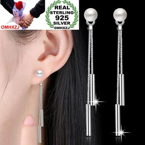 925 Sterling Silver Double Line Tassel Stud Earrings