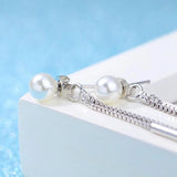 925 Sterling Silver Double Line Tassel Stud Earrings
