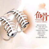 Kpop Star Animal Fish Bone 925 Sterling Silver Stud Earrings