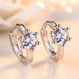 Zircon 925 Silver Hoop Earrings YS182