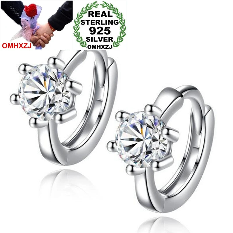 Zircon 925 Silver Hoop Earrings YS182
