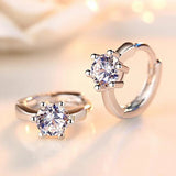 Zircon 925 Silver Hoop Earrings YS182