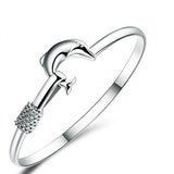 Sweet Child Party Gift Dolphin 925 Silver Bracelet Bangle SZ63