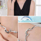 Sweet Child Party Gift Dolphin 925 Silver Bracelet Bangle SZ63