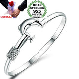 Sweet Child Party Gift Dolphin 925 Silver Bracelet Bangle SZ63