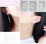 Sweet Star Angel Wings 925 Silver Tassel Earrings