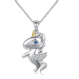 Europe Woman Unicorn Zircon 18KT Pendant Necklace
