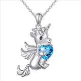 Europe Woman Unicorn Zircon 18KT Pendant Necklace