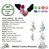 Europe Woman Unicorn Zircon 18KT Pendant Necklace