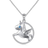 Europe Woman Unicorn Zircon 18KT Pendant Necklace
