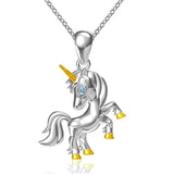 Europe Woman Unicorn Zircon 18KT Pendant Necklace