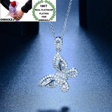 European Butterfly Zircon 18KT Pendant Necklace