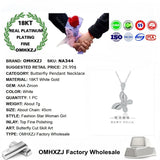 European Butterfly Zircon 18KT Pendant Necklace