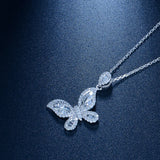 European Butterfly Zircon 18KT Pendant Necklace
