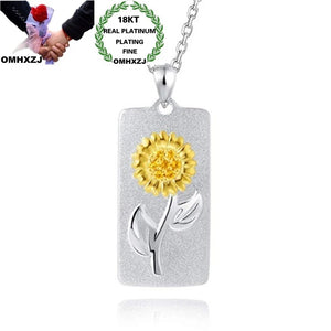 European Sun Flower 18KT Pendant Necklace