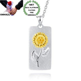 European Sun Flower 18KT Pendant Necklace