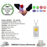 European Sun Flower 18KT Pendant Necklace