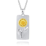 European Sun Flower 18KT Pendant Necklace