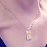 European Sun Flower 18KT Pendant Necklace