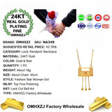 Vintage Lock Tassel Pendant Necklace 24KT