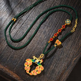 Vintage Peacock 24KT Pendant Necklace