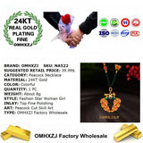 Vintage Peacock 24KT Pendant Necklace