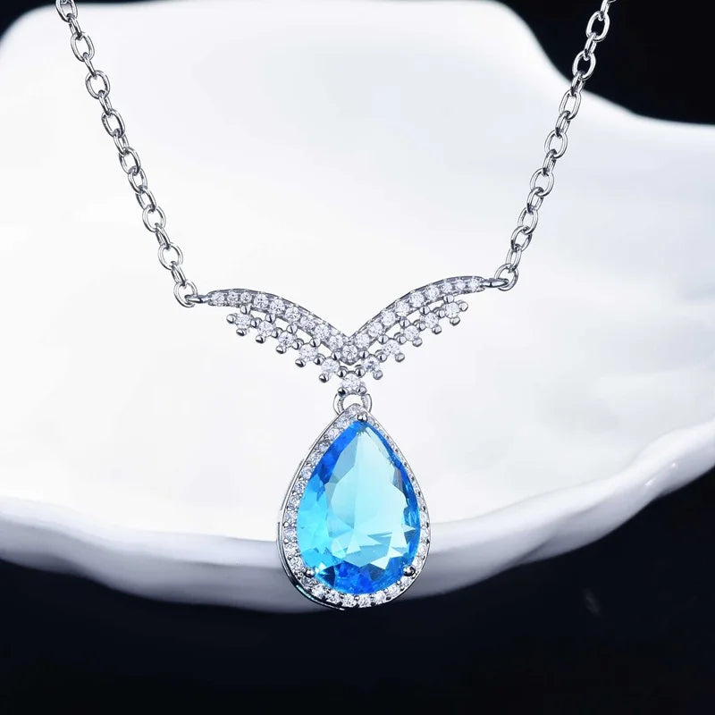 European Water Drop Zircon 18KT Necklace